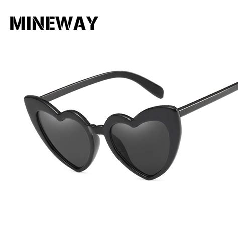 Mineway 2018 Retro Fashion Love Heart Shaped Sunglasses Women Brand Designer Goggles Sun Glasses