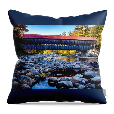 Blanket Of White Covers The Slaughterhouse Covered Bridge Throw Pillow