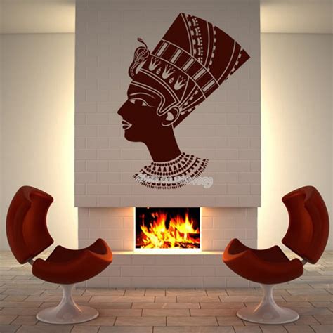 Head Of Female Egyptian Wall Sticker Vinyl Removable Ancient Egypt Wall Decal Bedroom Living