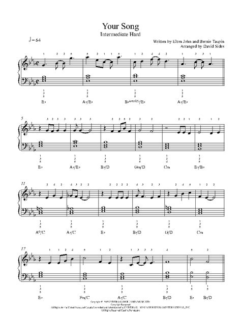 Twinkle twinkle little star free sheet music for piano. Your Song by Elton John Piano Sheet Music | Intermediate Level