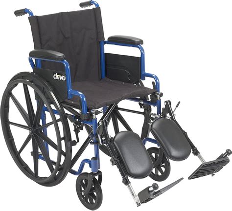 Drive Medical Blue Streak Wheelchair With Flip Back Desk Arms Elevati