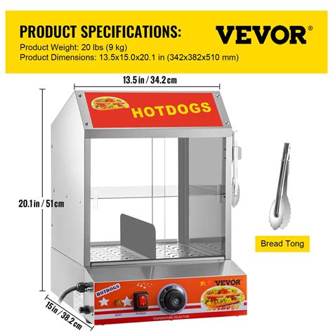Vevor Hot Dog Steamer 2 Tier Hut Steamer For 175 Hot Dogs And 40 Buns