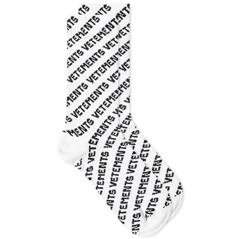 vetements all over print logo sock white end