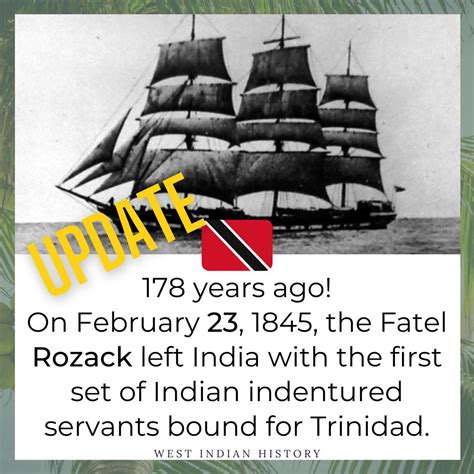 fatel razack the first ship that brought indian indentured laborers to trinidad west indian