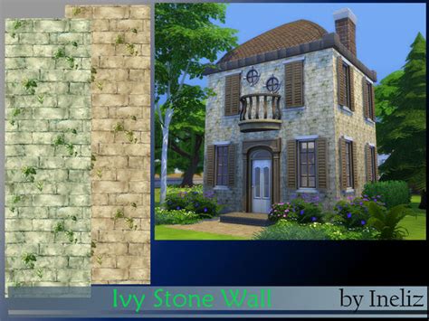 The Sims Resource Ivy Stone Wall By Ineliz Sims 4 Downloads