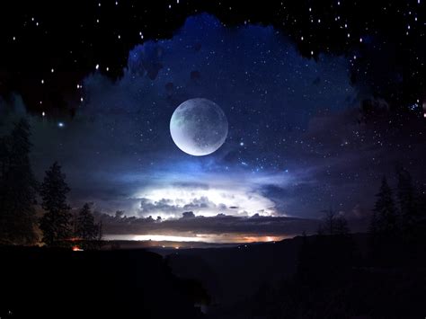 46 Moon And Stars Desktop Wallpaper