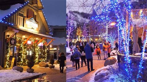 Christmas Village And Lights At Blue Mountain Ontario Canada Holiday