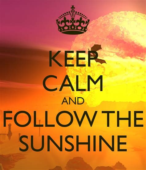 Keep Calm And Follow The Sunshine Stay Near People And Things That