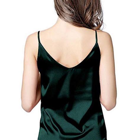Women Satin Silk Camisole Plain Strappy Vest Top Sexy Sleeveless Blouse Tank Top Ebay