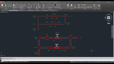 Piping System Single Line Autocad Youtube