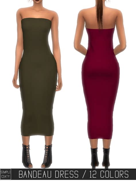 Ts4ccstelbel Sims 4 Dresses Sims 4 Clothing Bandeau Dress