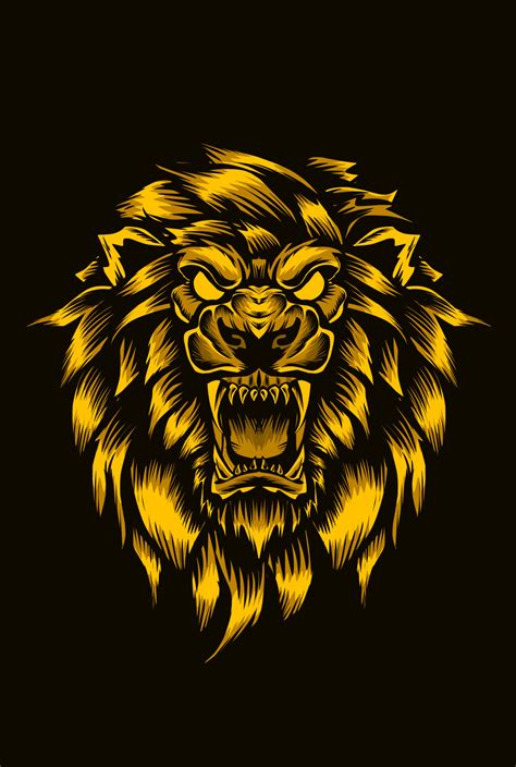 Illustration Vector Angry Lion Head 4854636 Vector Art At Vecteezy