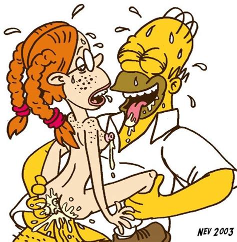 Rule 34 2003 Clothing Crossover Cum Eliza Thornberry Female Glasses Homer Simpson Human Male