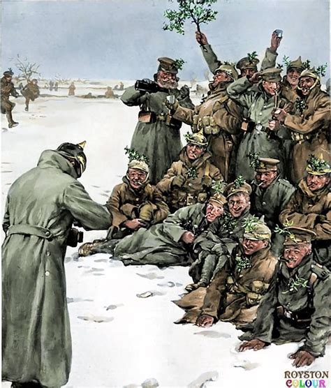 The Christmas Truce British And German Soldiers Celebrating Christmas