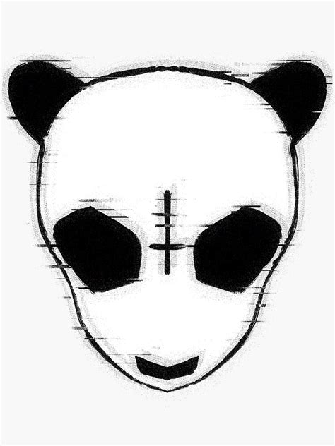 Cro Rapper Mask Glitch Effect Blackwhite Transparent Sticker For