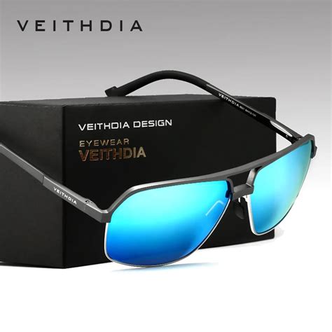 veithdia men sun glasses aluminum polarized uv400 lens driving sunglasses male sports vintage