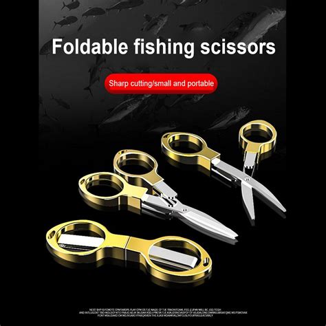 2pcs Mini Stainless Steel Folding Scissors Keychain Small Hole Fishing