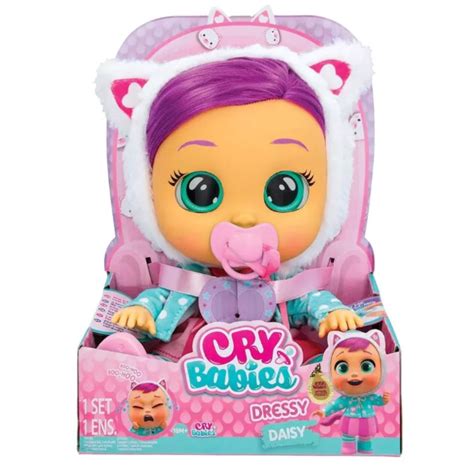 Cry Babies Daisy Interactive Baby Doll Crying Real Tears With Pyjama Toys Lifelike Baby Doll For