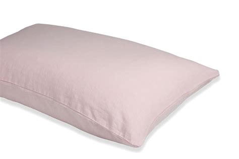 Natural Linen Housewife Pillowcase Chalk Pink Linen Company