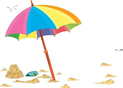 Beach Umbrella Illustration Vector Hand Painted Umbrellas Png