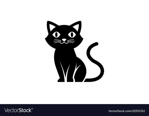 ✓ free for commercial use ✓ high quality images. Creative black cute cat logo Royalty Free Vector Image