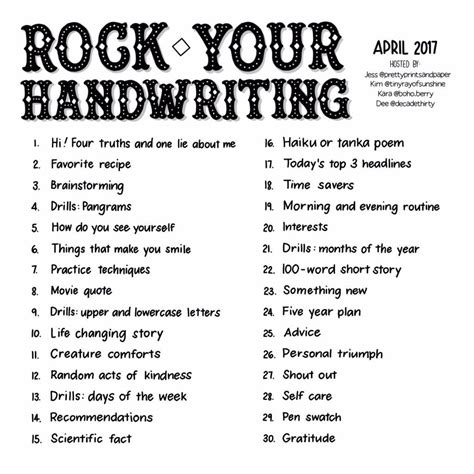 April Rock Your Handwriting Challenge Improve Your Handwriting