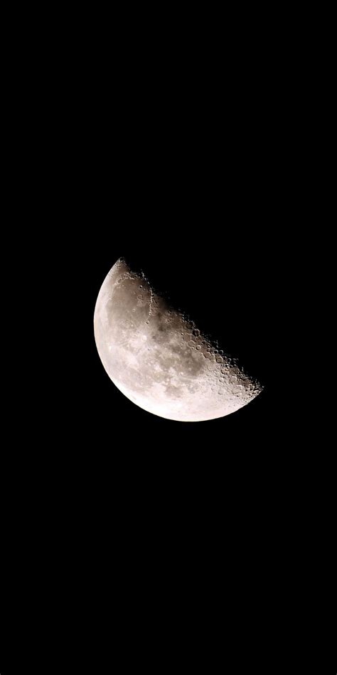 Half Moon Black Minimal Sky 1080x2160 Wallpaper Night Sky