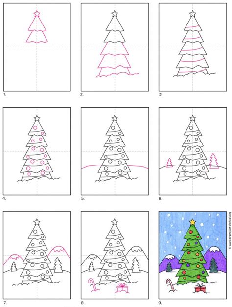 How To Draw A Christmas Tree · Art Projects For Kids