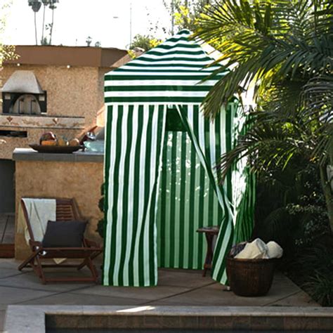 Apontus Striped Shower Changing Cabana Tent Patio Beach Pool Green