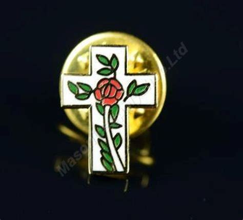 Lapel Pin Rose On Cross Masonic Supply Shop Canada