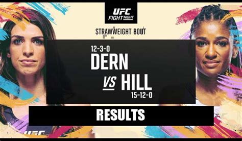 UFC Fight Night Dern Vs Hill Results MMANUTS