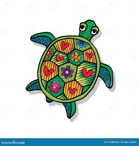 Drawing Decorative Turtle Stock Illustration Illustration Of Icon