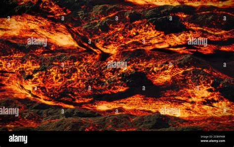 Lava Field Fiery Magma Flow Molten Rock Landscape Stock Photo Alamy
