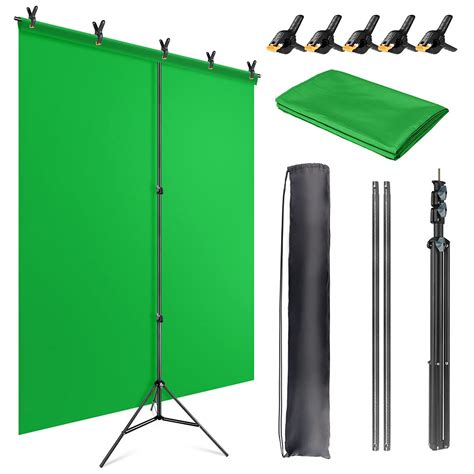 Jebutu Green Screen Backdrop Stand Kit5 X 65 Ft Portable Green Screen