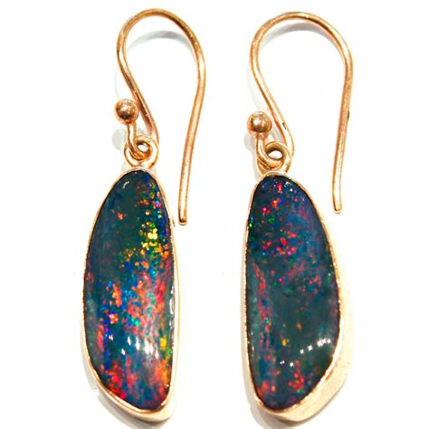 Australian Opals Handmade Earrings In Gold Unique To Ixtlan Melbourne