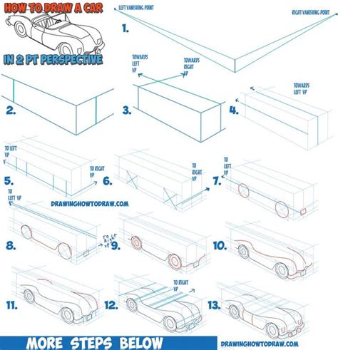 How To Draw A Car In Perspective Step By Step Drawing Instructions For