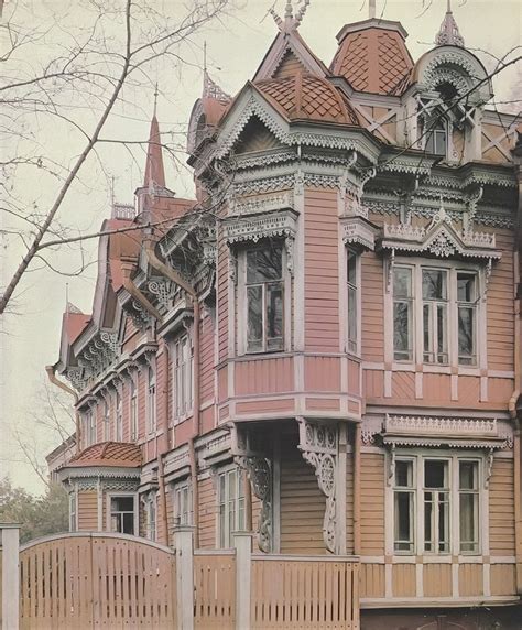 An Old Wooden House In Tomsk Russian Wood Carving And