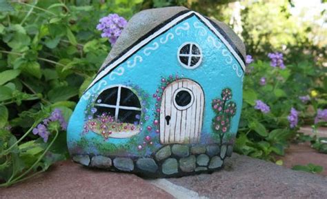 Painted Rock Fairy Garden Cottage Rock Miniature Garden Cottage For