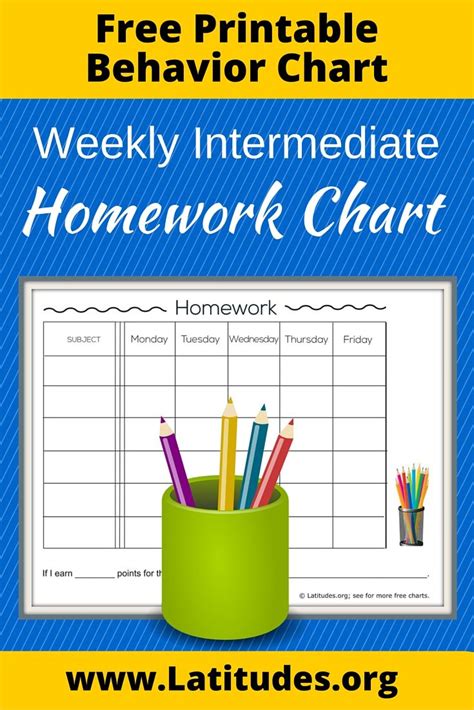 Intermediate Homework Chart Acn Latitudes Homework Chart Behaviour