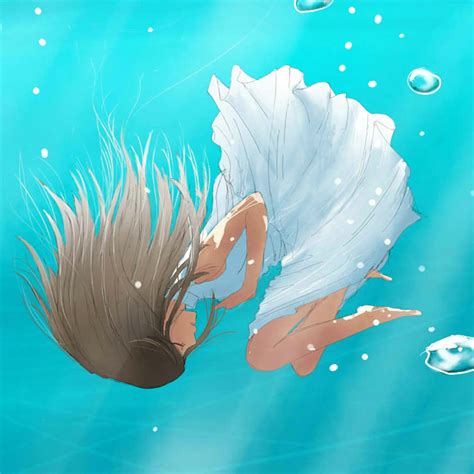 Underwater Illustration We Heart It Anime Brown Hair