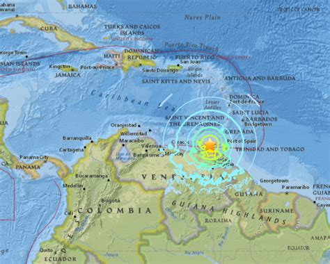 The Big Wobble A Powerful Mag 7 3 Earthquake Off The Coast Of Venezuela And A Mag 6 5 Near