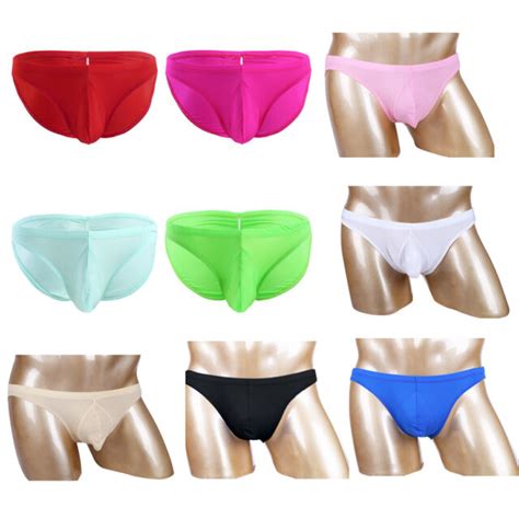 us men summer silky feel bulge pouch ruched back bikini brief underwear swimwear ebay