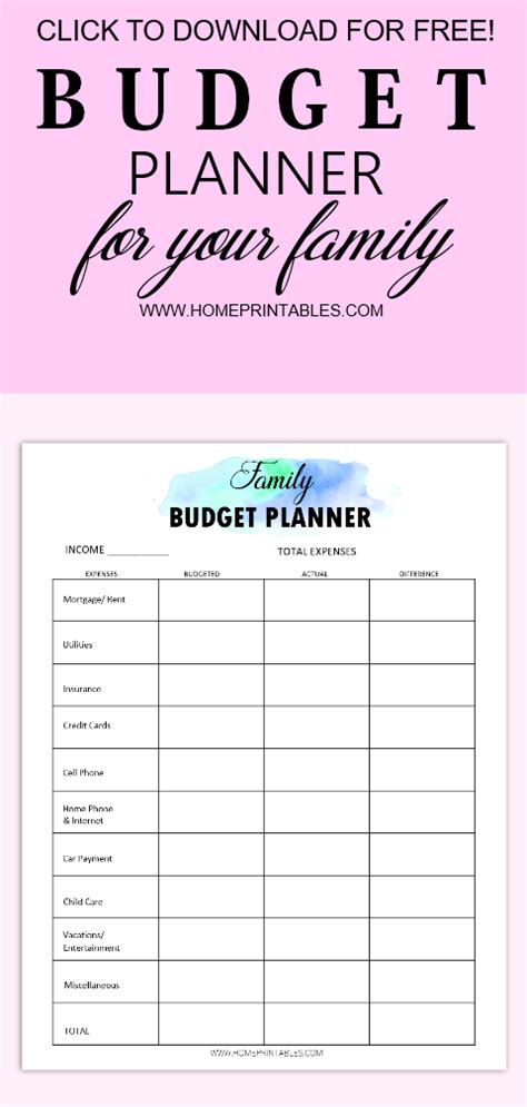 Free Monthly Budget Template Printables Enjoy 15