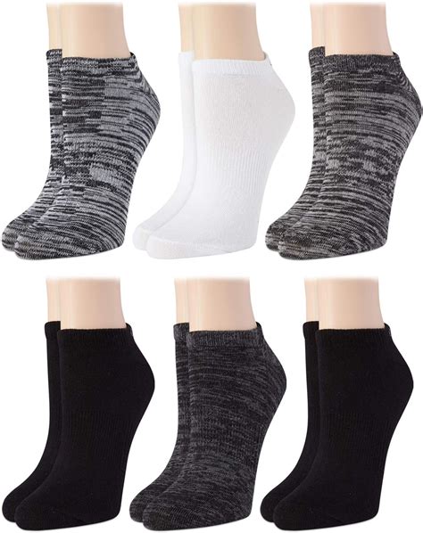 Calvin Klein Womens 6 Pair Logo Liner Casual Sock Multi Medium Pack
