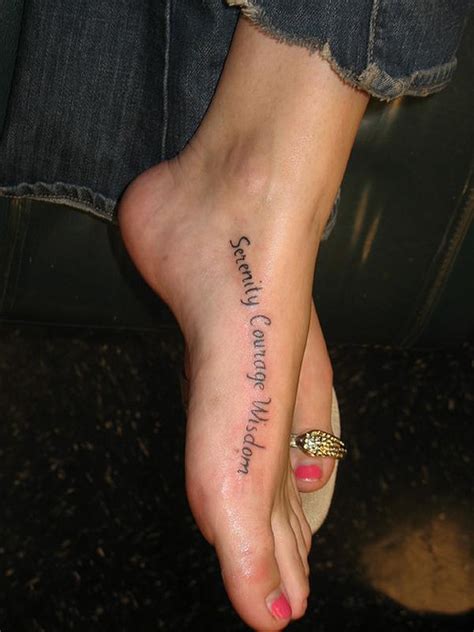 Wording tattoo on foot for girls. CR Tattoos Design: Small foot tattoos for women