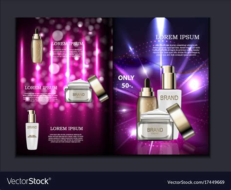 Design Cosmetics Product Brochure Template For Ad Vector Image