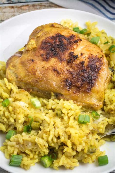 Cover the dish with foil. One Pot Lemon-Garlic Chicken with Yellow Rice - Dishing Delish