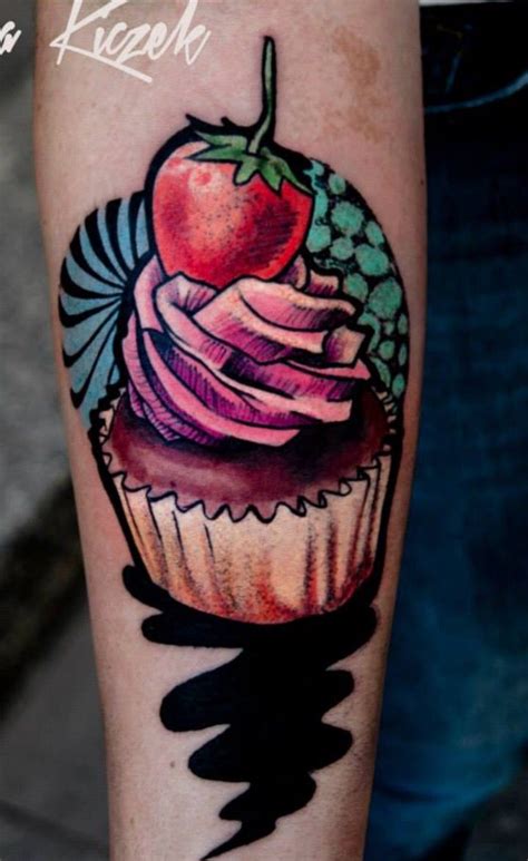 Strawberry Cupcake Tattoo Cupcake Tattoos Tattoo Artists Tattoos