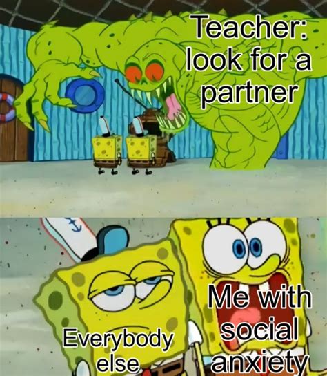 Spongebob Social Anxiety Meme