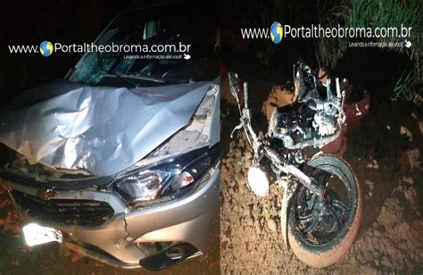 acidente entre carro e moto deixa mulher ferida em theobroma jaru online